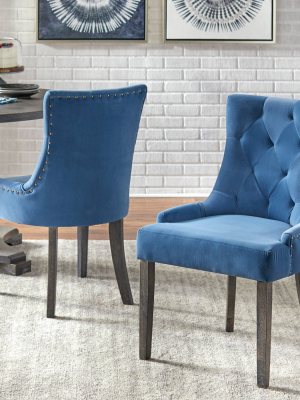 Set Of 2 Ariana Parson Dining Chair Blue - Angelo : Home