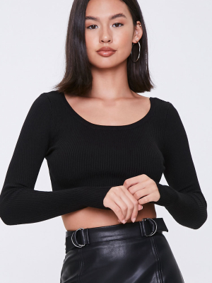 Cropped Sweater-knit Top