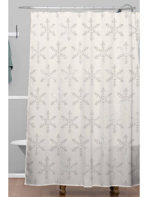 Georgiana Paraschiv Snowflake Christmas Shower Curtain Beige - Deny Designs