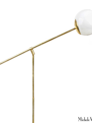 Brass And Globe Axis Floor Lamp