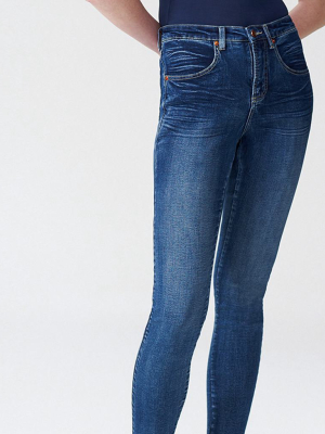 Seine High Rise Skinny Jeans 32 Inch - Distressed Blue