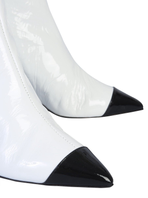 Msgm Contrast Colour Pointed Toe Boots