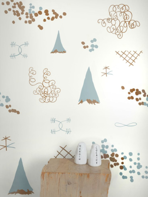 Family Reunion Wallpaper In Copper And Patina By Thatcher Studio