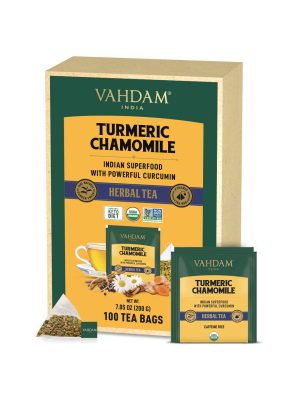 Turmeric Chamomile Herbal Tea Tisane, 100 Count