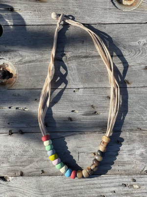 Rainbow Gumdrop Horn Necklace