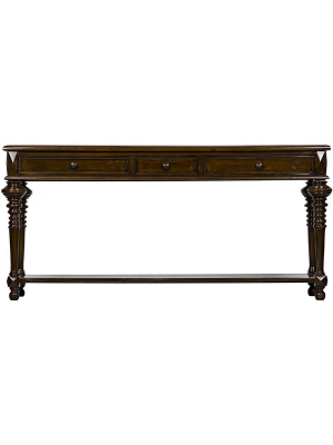 Noir Colonial Large Dark Brown Sofa Table