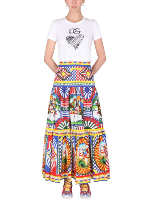 Dolce & Gabbana Carretto Print Maxi Skirt