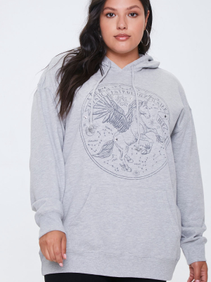 Plus Size Astrology Graphic Hoodie