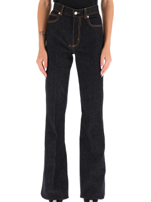 Alexander Mcqueen High Waist Flared Jeans