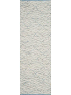 Montauk Lattice Light Blue Runner Rug