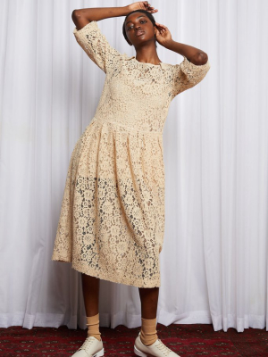 Story Line Dress - Caramel Embroidery Lace