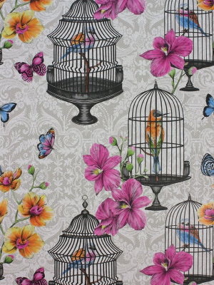 Orangery Wallpaper In Pink And Light Gray From The Belvoir Collection By Matthew Williamson