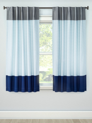 Colorblock Striped Blackout Curtain Panel - Pillowfort™