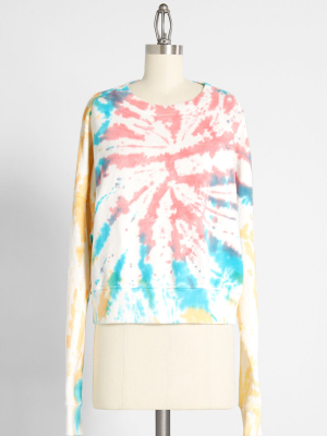 Rainbow Swirl Cropped Sweatshirt