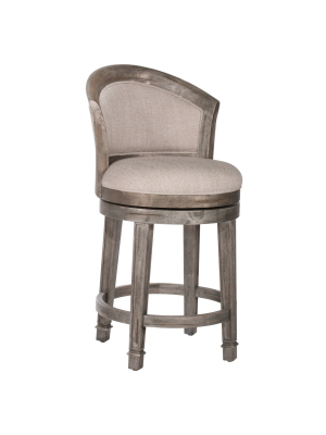 30" Monae Swivel Barstool Distressed Dark Gray/woven Gray - Hillsdale Furniture