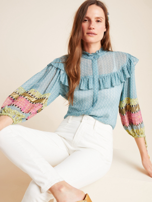 Victoire Sheer Ruffled Blouse