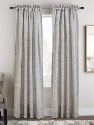 Set Of 2 Bellevue Woven Jacquard Light Filtering Window Curtain Panels - Habitat