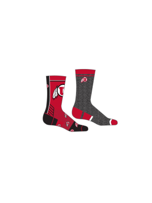 Ncaa Utah Utes Men's Crew Socks 2pk Gift Box - 10-13