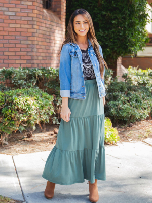 The Celeste Skirt - Jade Green