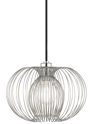 Jasmine 1 Light Small Pendant - Polished Nickel