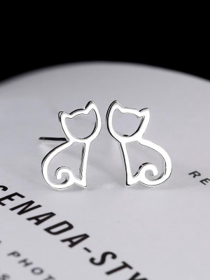 Love Cats - Earrings (925 Sterling Silver)