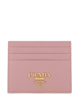 Prada Logo Plaque Saffiano Card Holder