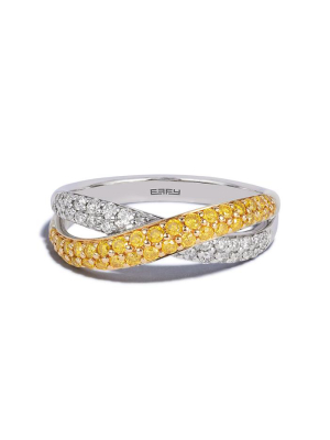 Effy Canare 14k 2-tone Gold Yellow And White Diamond Ring, 0.60 Tcw