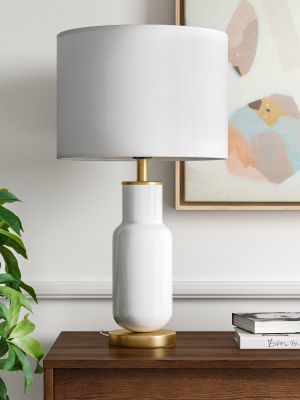 Large Assembled Tapered Glass Table Lamp (includes Led Light Bulb) White - Project 62™