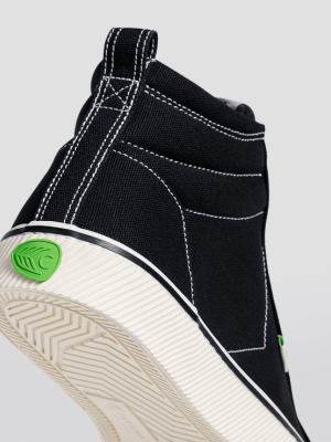 Oca High Stripe Black Canvas Contrast Thread Sneaker Men