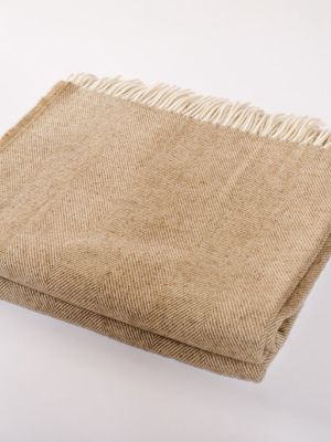 Merino Wool Collection Throw In Sepia