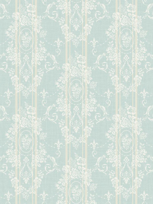 Gated Garden Wallpaper In Soft Blue From The Spring Garden Collection By Wallquest