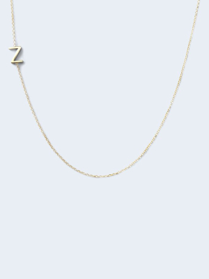 "z" Alphabet Letter Necklace In Yellow Gold