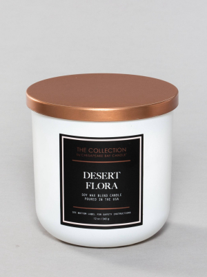 12oz White Glass Jar 2-wick Candle Desert Flora - The Urban Collection By Chesapeake Bay Candle