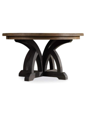 Corsica Dark Round Dining Table (dark Base/light Top)