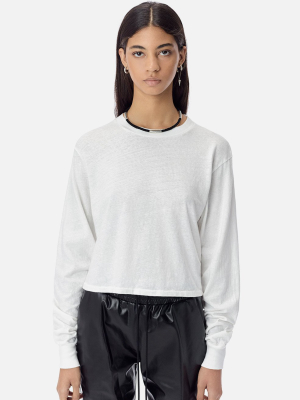 Jersey Ls Cropped Tee / Chalk