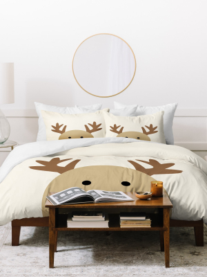 Allyson Johnson Reindeer Duvet Cover Set Neutral - Deny Designs