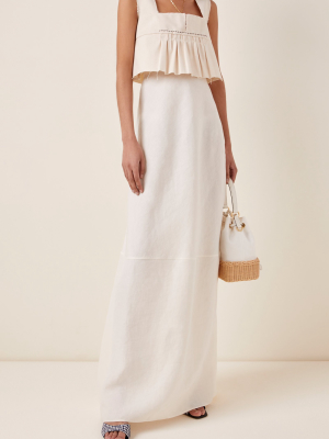 High-rise Linen Maxi Skirt