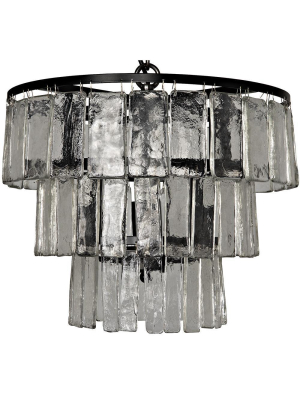 Noir Carnegie Small Black Metal Chandelier