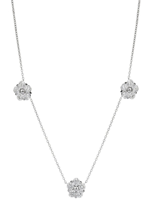 Anzia Flower 3-station Diamond Necklace - Small