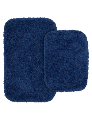 2pc Serendipity Shaggy Washable Nylon Bath Rug Set - Garland