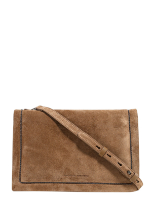 Brunello Cucinelli Logo Detailed Front Flap Crossbody Bag