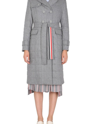 Thom Browne Stripe Belted Trench Coat