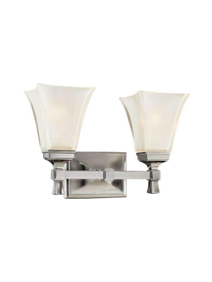 Kirkland 2 Light Bath Bracket Satin Nickel