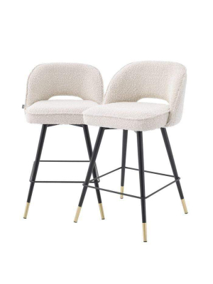 Eichholtz Cliff Counter Stool Set Of 2 - Ivory