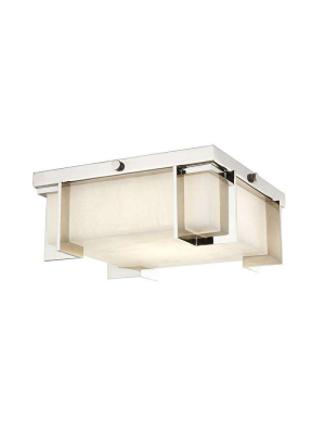 Delmar Led Small Flush Mount Polished Nickel