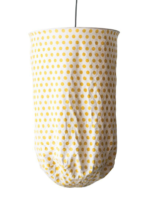 Yellow Polka Dot Fabric Pendant