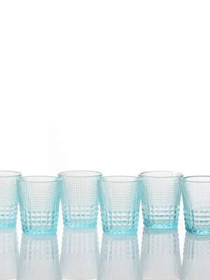 11.5oz 6pk Crystal Malcolm Double Old Fashion Glasses Light Blue - Fortessa Tableware Solutions