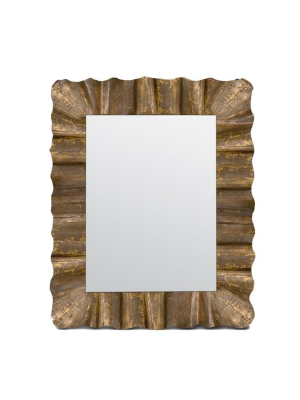 Lara Rectangle Mirror Warm Golden Tin