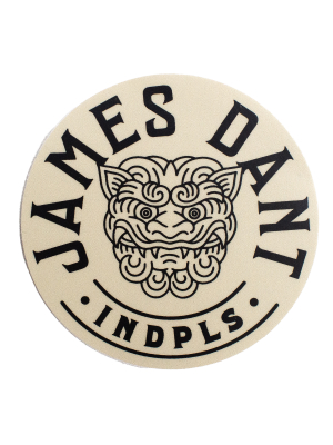 James Dant Round Logo Sticker - Cream