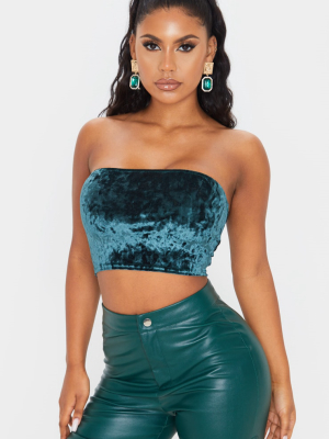 Teal Crushed Velvet Bandeau